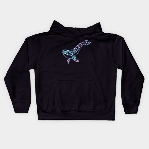 Baleine néon Kids Hoodie by Le Lapin Bleu créatif